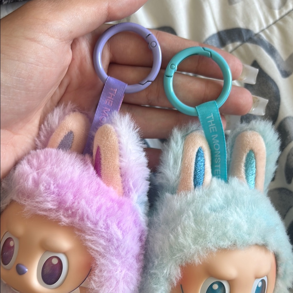 authentic labubus Adorable Furry Plush Set in Pastel Colors - Picture 3 of 5